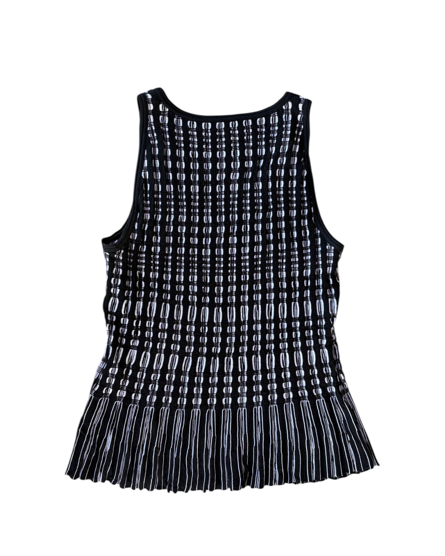 2000S WHITE HOUSE BLACK MARKET BLACK WHITE STRIPED TANK