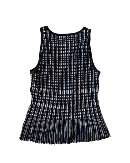 2000S WHITE HOUSE BLACK MARKET BLACK WHITE STRIPED TANK