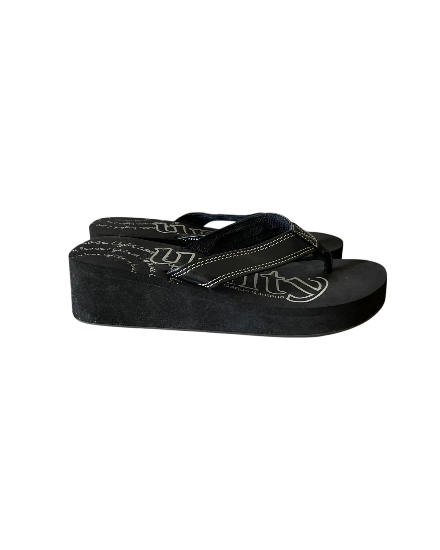 2000S CARLOS SANTANA BLACK FLIP FLOPS