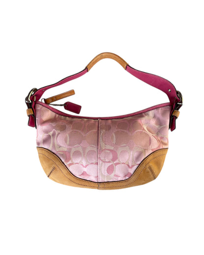 2000S COACH PINK SIGNATURE HOBO BAG