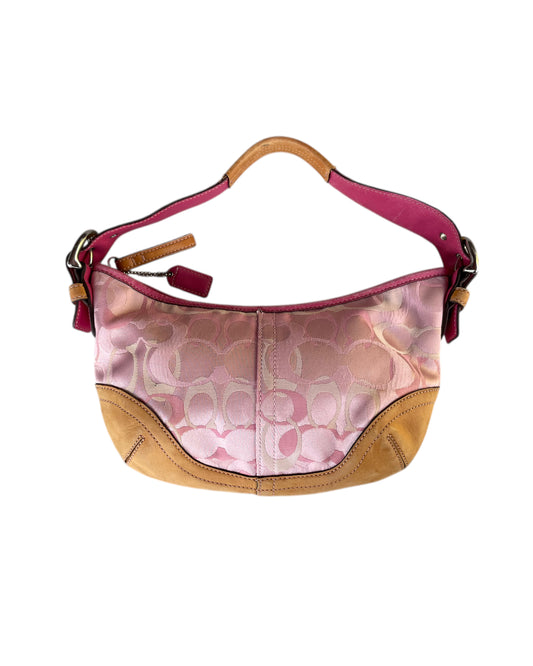 2000S COACH PINK SIGNATURE HOBO BAG