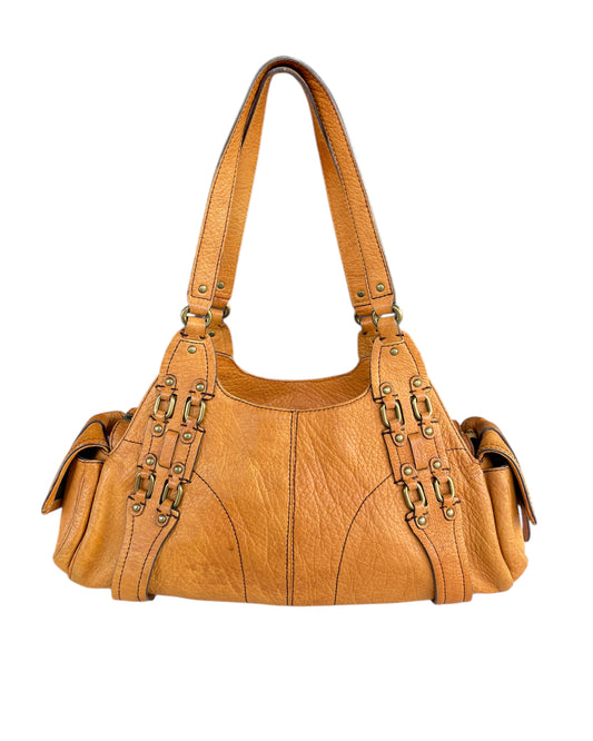 2000S COLE HAAN TAN LEATHER HANDBAG