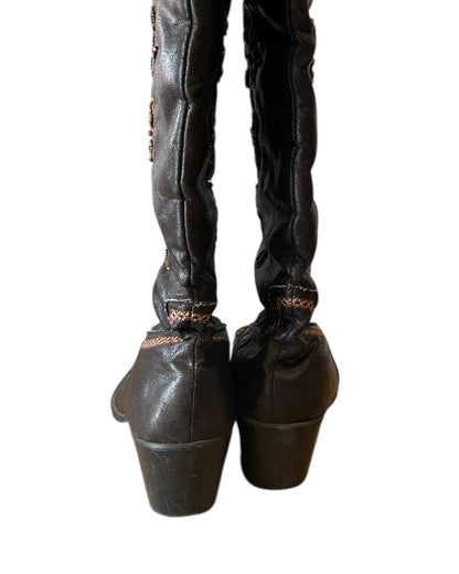 2000S WANTED COWGIRL BLACK EMBROIDERED