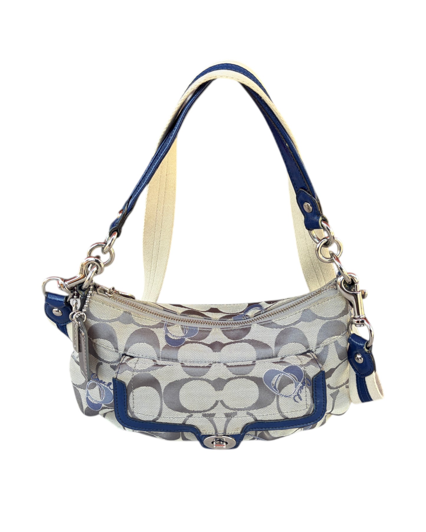 2000S COACH SIGNATURE CANVAS SHOULDER BAG