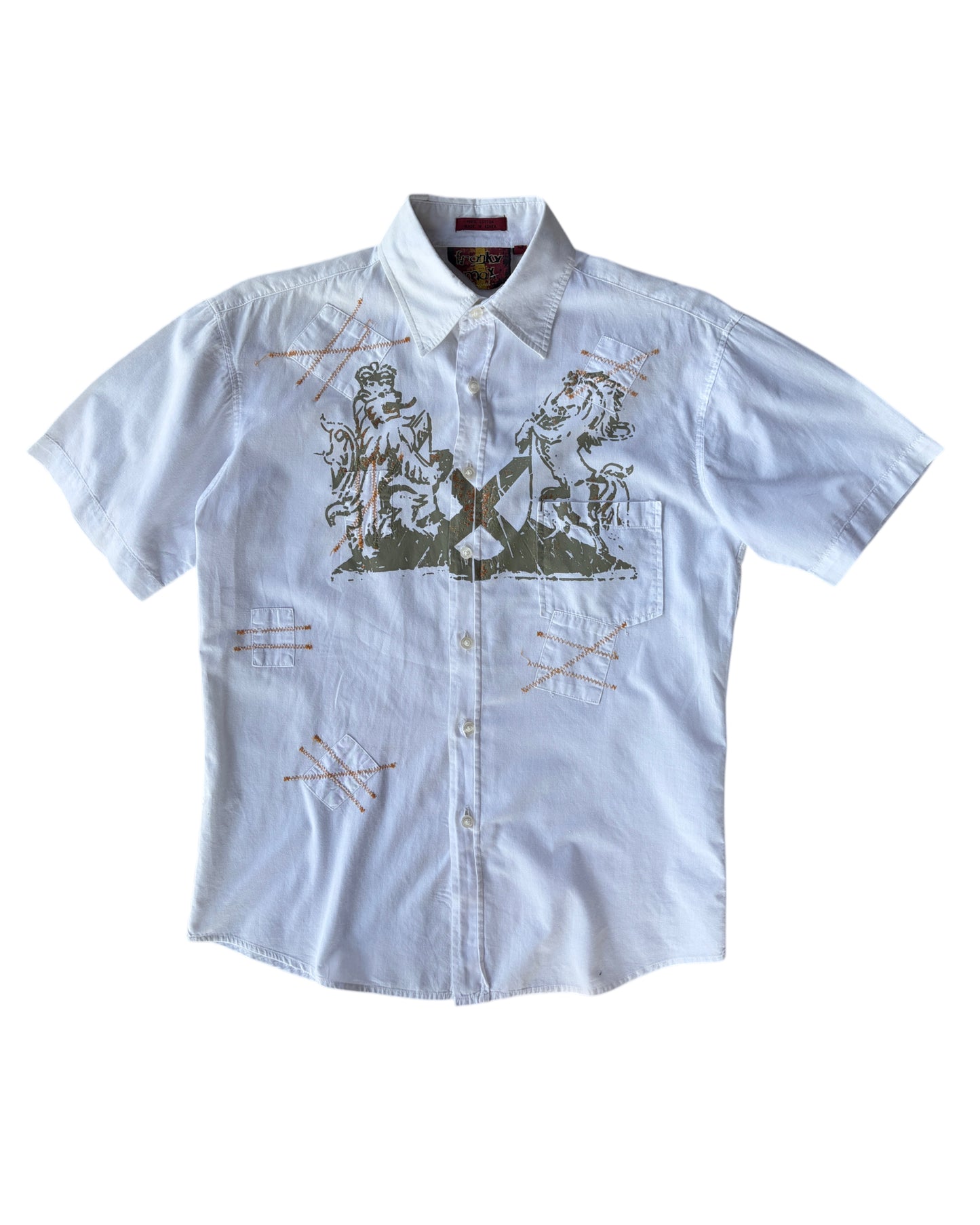 2000S FRANKY MAX WHITE GRAPHIC SHORT SLEEVE SHIRT