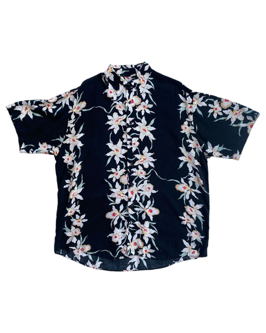 2000s UNTIEO HAWAIIAN BLACK SHIRT