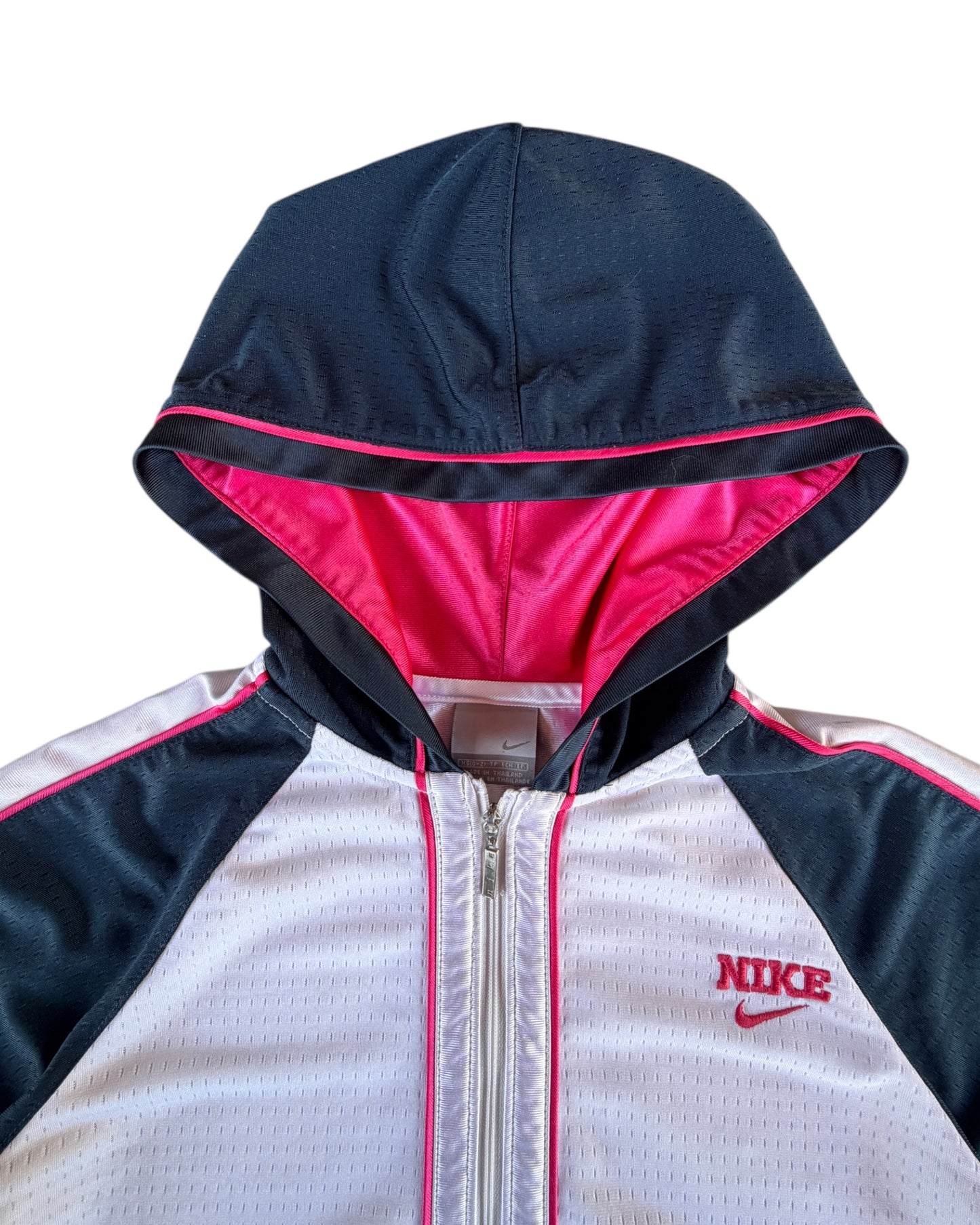2000S NIKE WHITE NAVY PINK TRACK JACKET