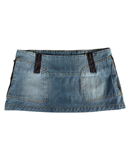 2000S XDYE BLUE DENIM MINI SKIRT