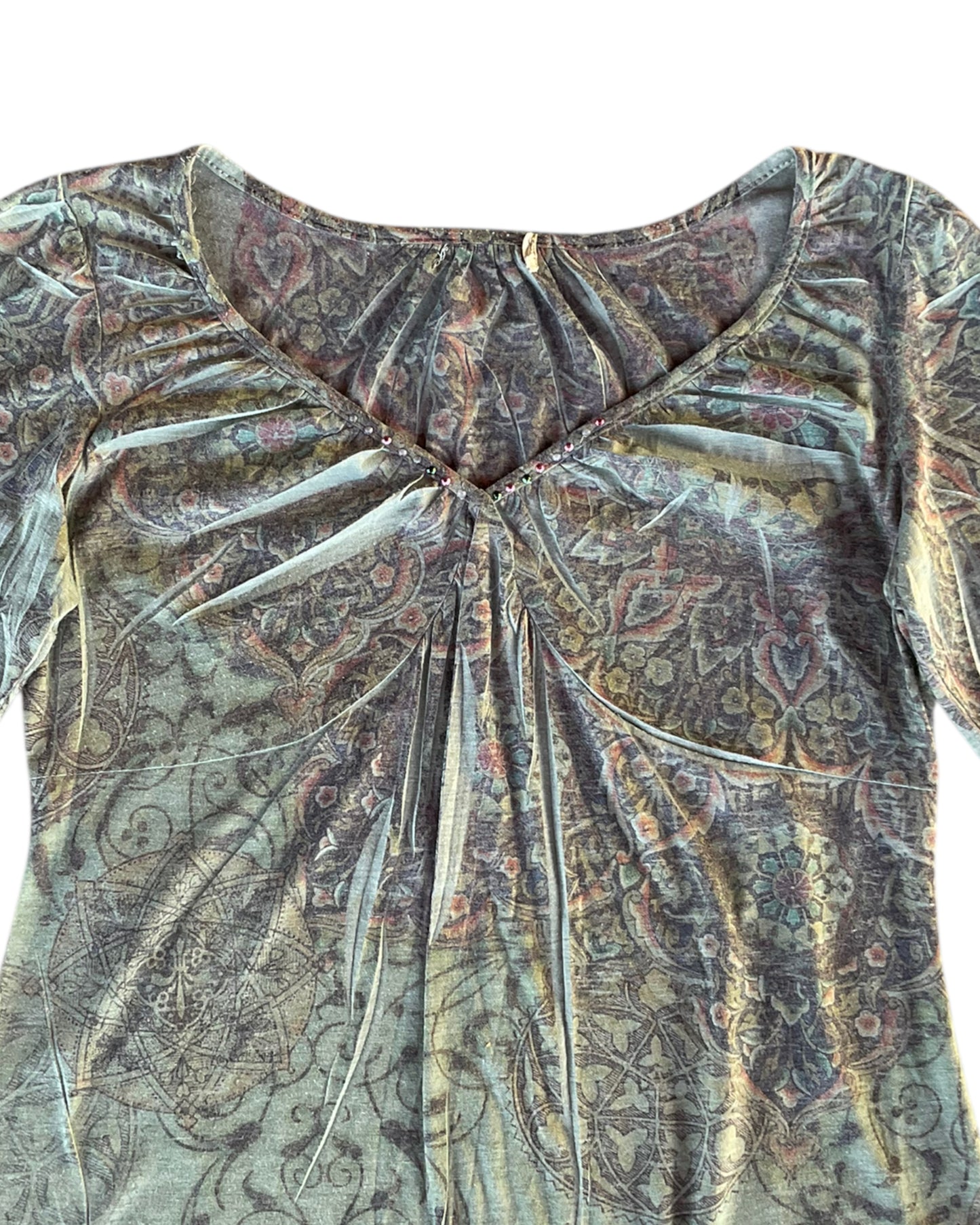 2000S BOHO PRINT BLOUSE