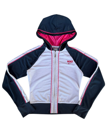2000S NIKE WHITE NAVY PINK TRACK JACKET