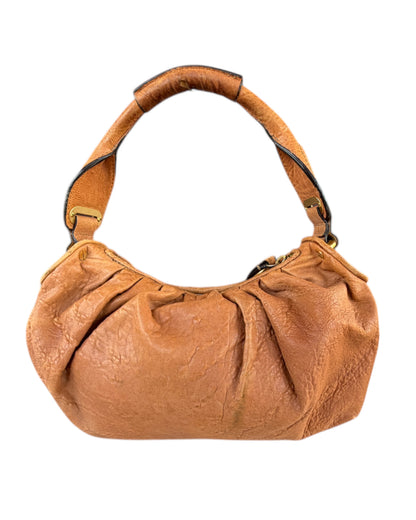 2000S JUICY COUTURE TAN LEATHER HOBO BAG