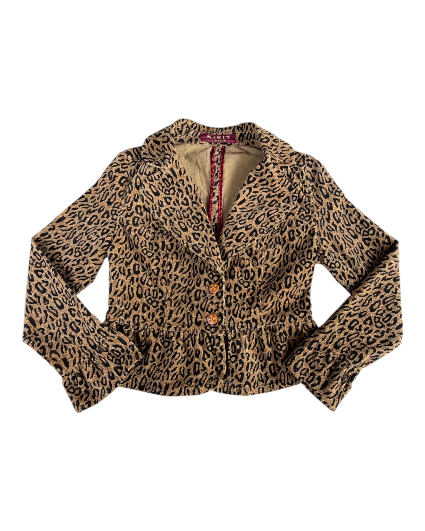 2000S KIKIT LEOPARD PRINT BLAZER JACKET