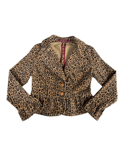 2000S KIKIT LEOPARD PRINT BLAZER JACKET
