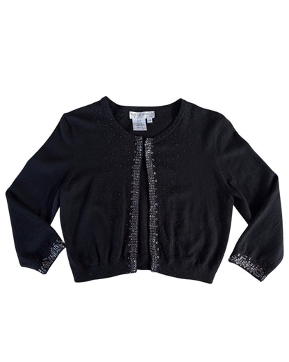 2000S MAGGY LONDON BLACK SEQUIN BOLERO