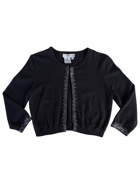 2000S MAGGY LONDON BLACK SEQUIN BOLERO
