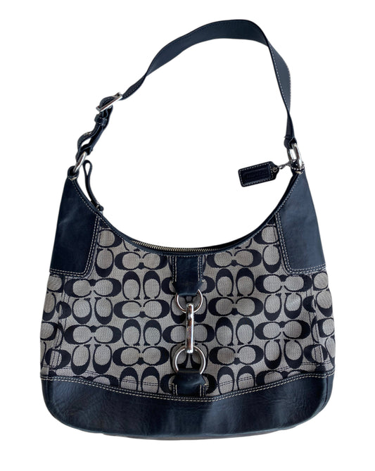 2000’S GREY & BLACK COACH LEATHER BAG