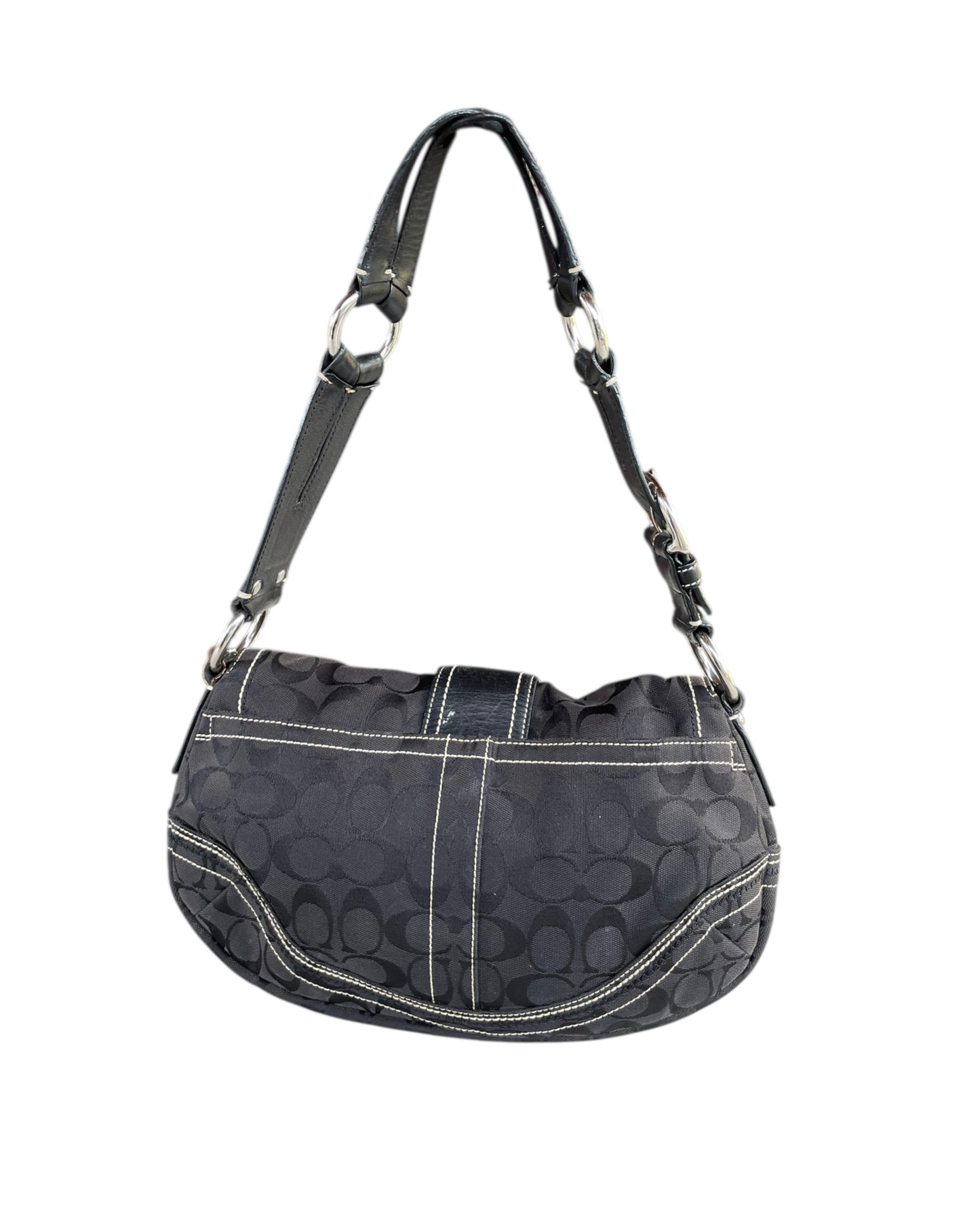 2000S COACH SIGNATURE BLACK HOBO BAG