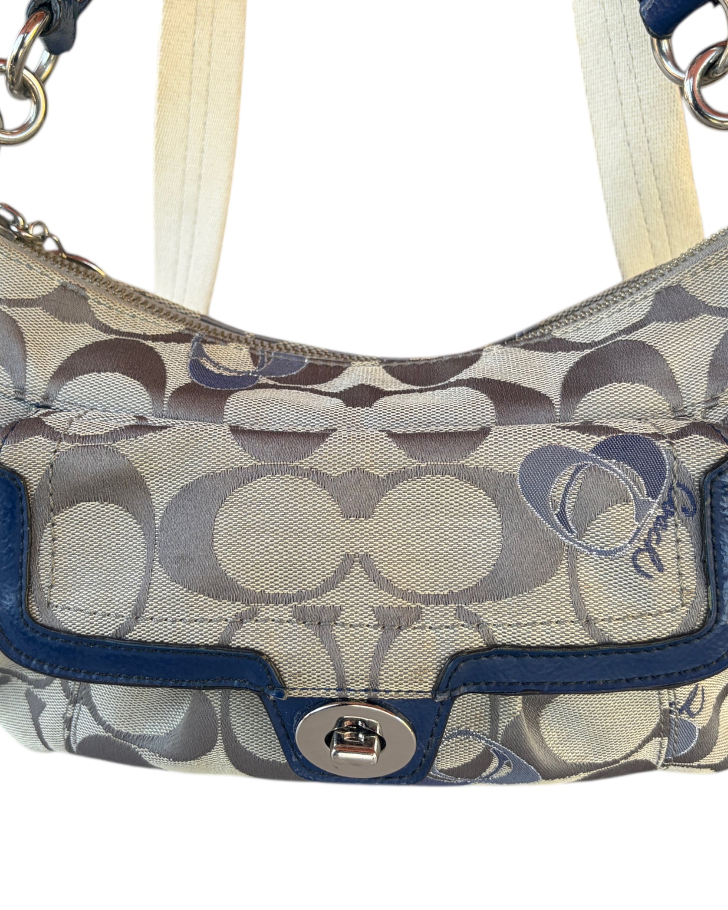 2000S COACH SIGNATURE CANVAS SHOULDER BAG