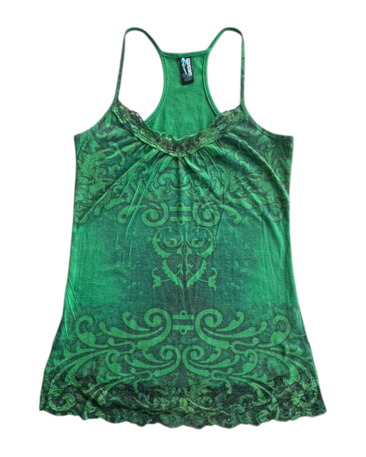 2000S WEAVERS GREEN LACE CAMISOLE