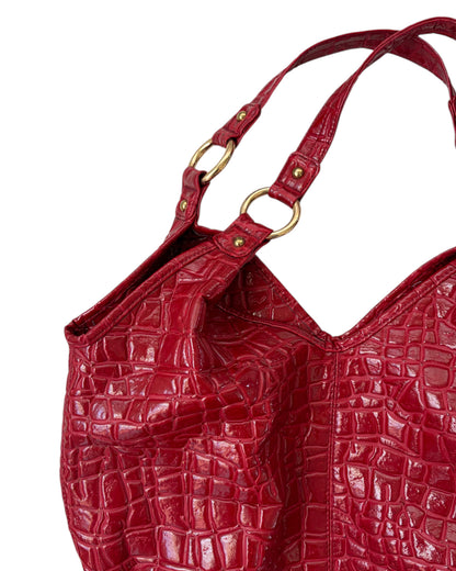 2000S RED CROCODILE TOTE