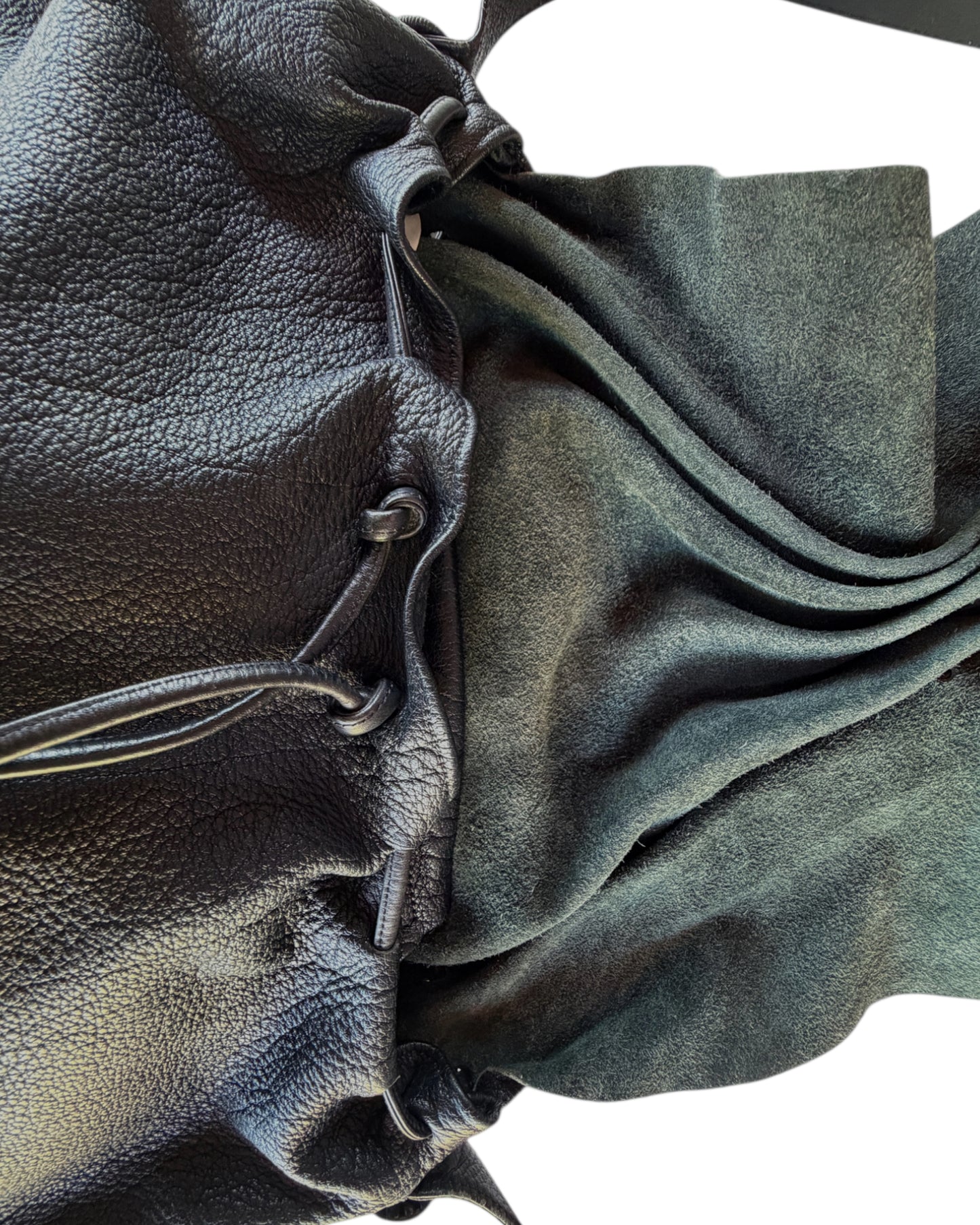 1980s MARIPOSA X CARLOS FALCHI LEATHER SLOUCHY BAG