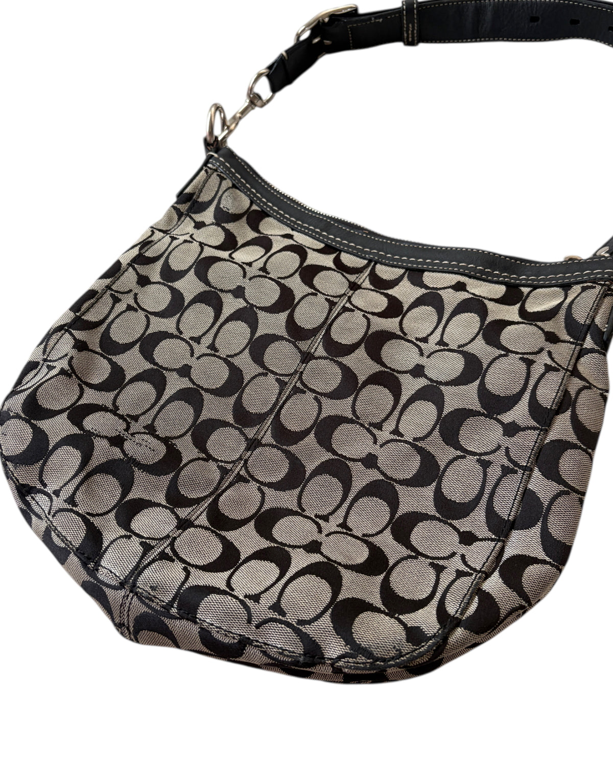 2000S COACH SIGNATURE JACQUARD HOBO BAG