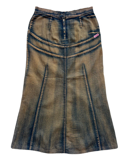 2000s BLEACHED DENIM SKIRT