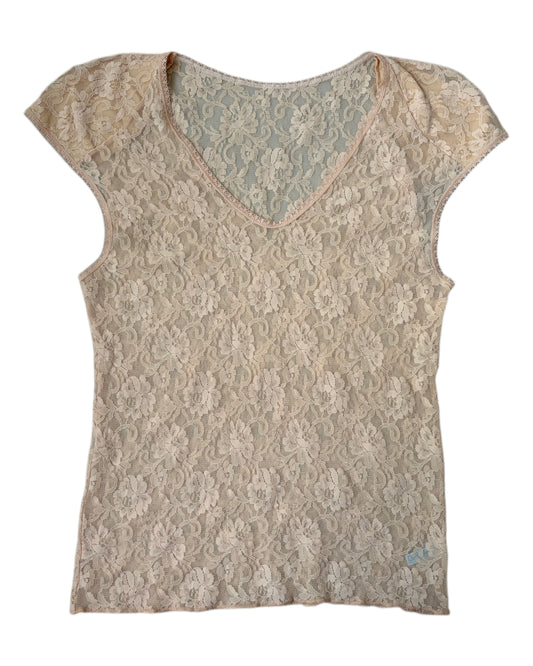 1990S FLOWERED LACE TOP