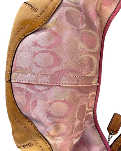 2000S COACH PINK SIGNATURE HOBO BAG