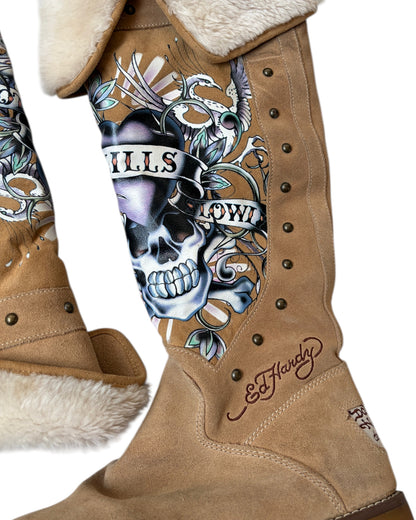 2000S ED HARDY LOVE KILLS SLOWLY HIGH BOOTS