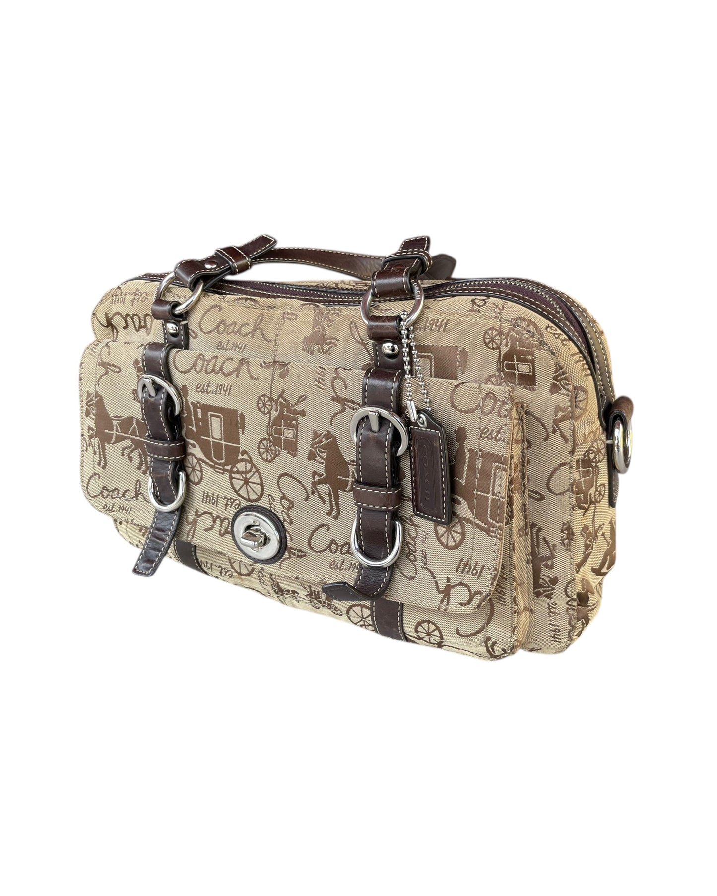 2000S COACH HORSE AND CARRIAGE CANVAS BAG