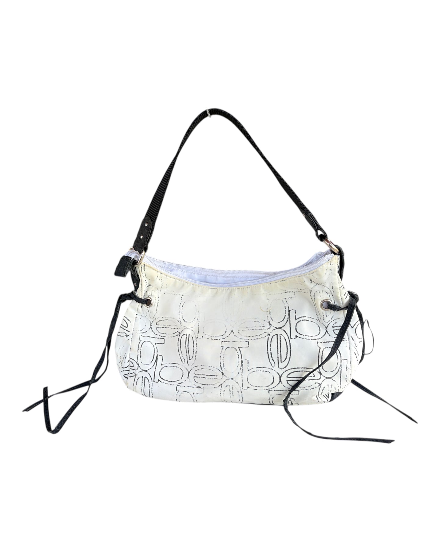 2000S BEBE WHITE LOGO SHOULDER BAG