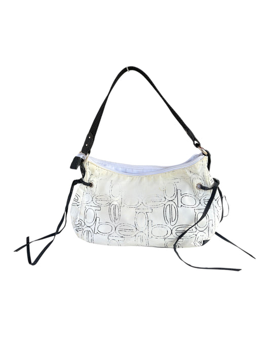 2000S BEBE WHITE LOGO SHOULDER BAG