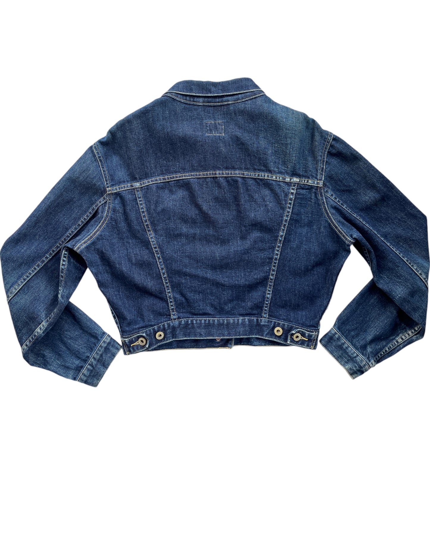 1990s LEVI'S DARK  BLUE DENIM SHORT JACKET