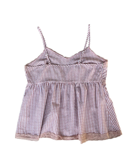 2000S PINK GINGHAM LACE CAMISOLE