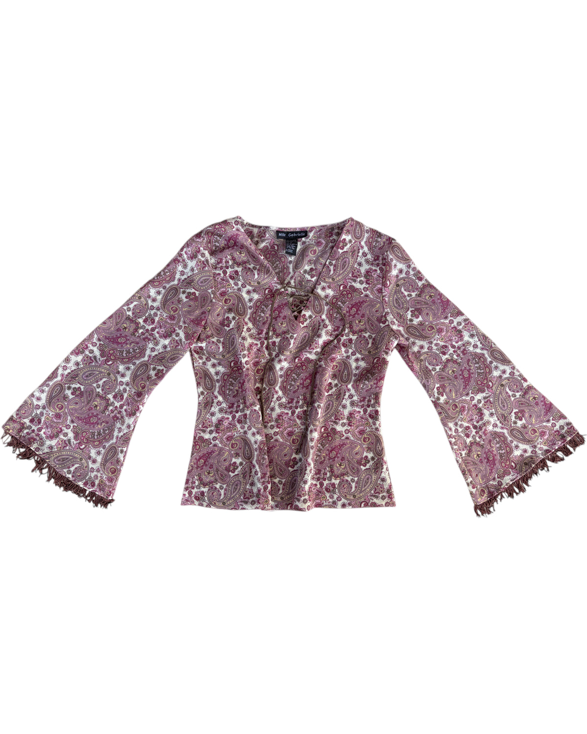 2000S MLLE GABRIELLE PAISLEY LONG SLEEVE TOP
