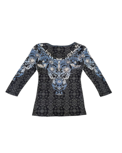 2000S VANILLA SUGAR FLORAL STUDDED TOP