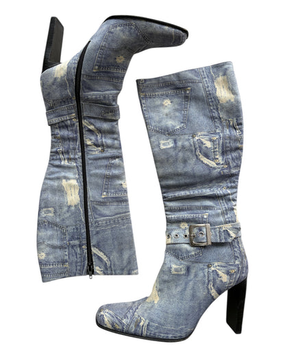 2000S DENIM MIRAGE BOOTS