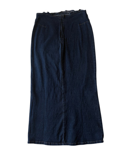 2000S DECOLINE LACE UP DENIM SKIRT