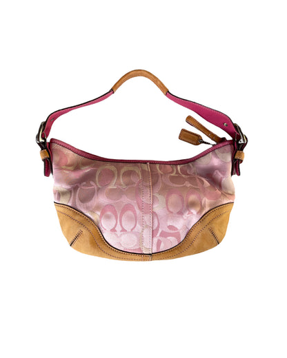 2000S COACH PINK SIGNATURE HOBO BAG