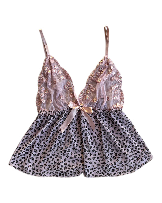 2000S LEOPARD LACE CAMISOLE