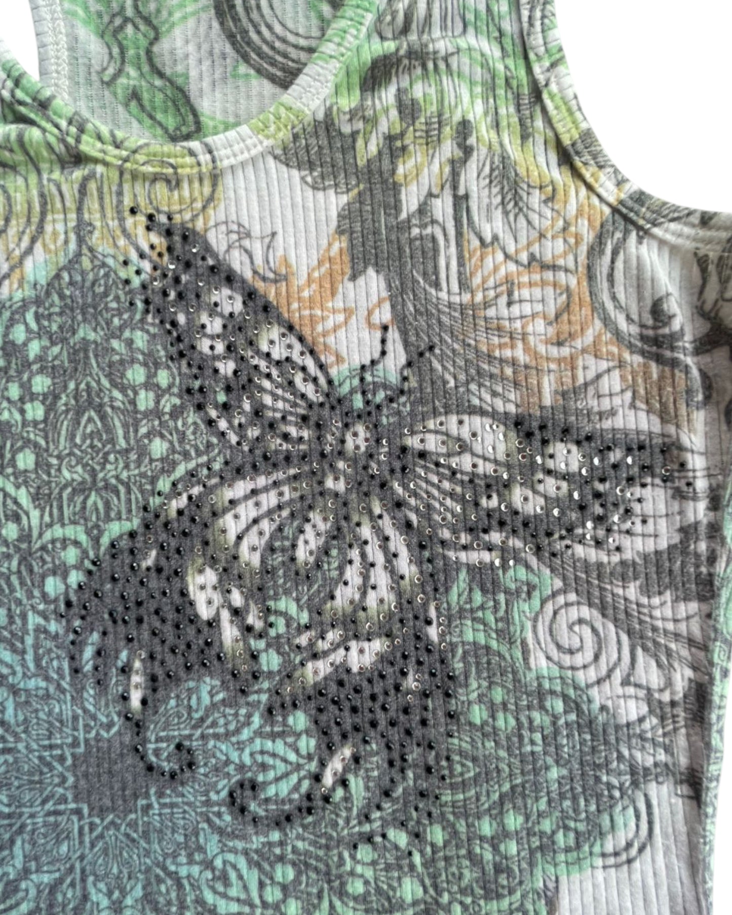 2000S LESLIE BUTTERFLY MESH TANK TOP