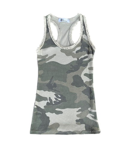 2000S TOWNE CAMOUFLAGE LACE TANK TOP
