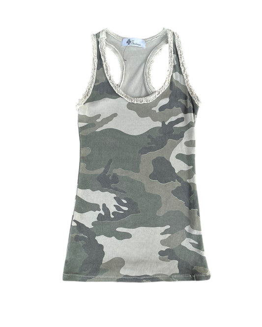 2000S TOWNE CAMOUFLAGE LACE TANK TOP