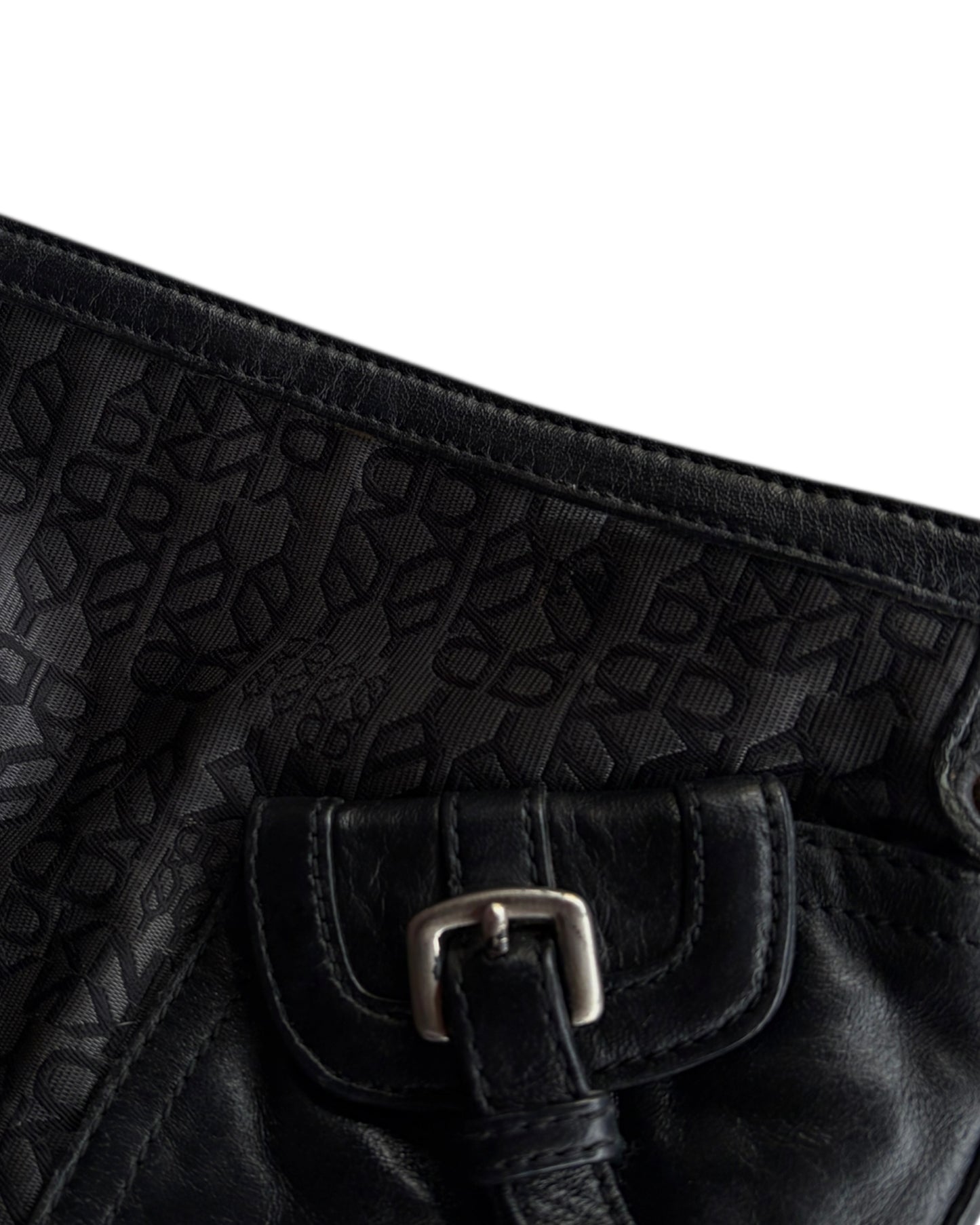 2000S DKNY BLACK MONOGRAM SHOULDER BAG