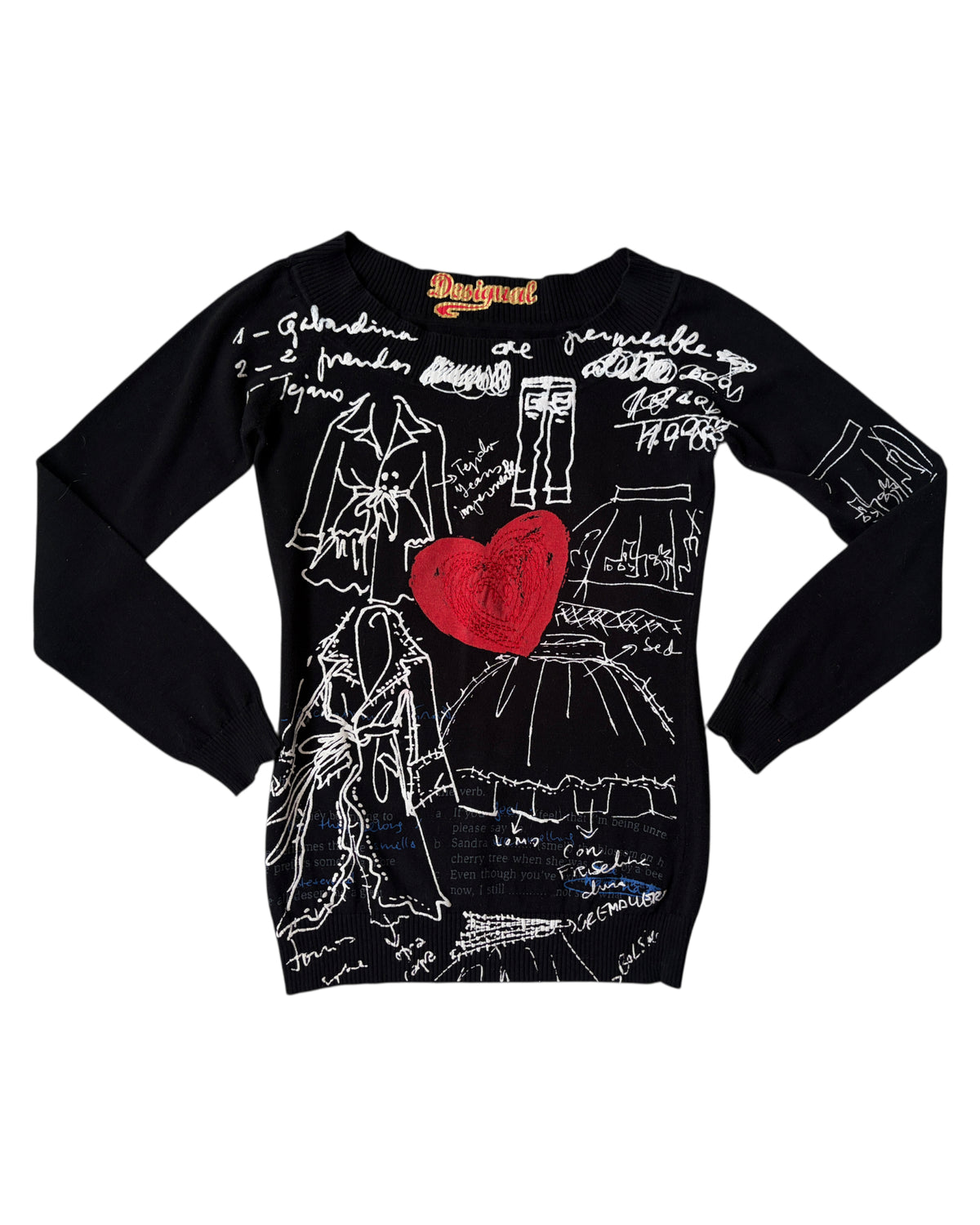 2000S DESIGUAL OFF SHOULDER SWEATER
