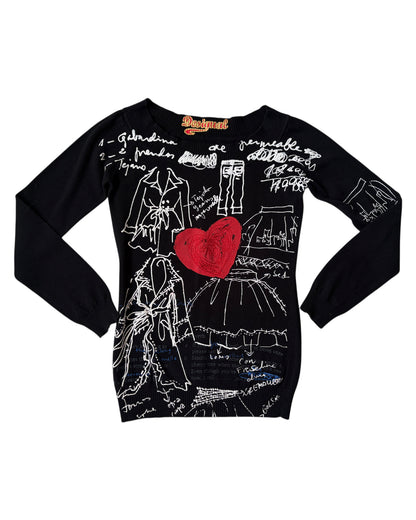 2000S DESIGUAL OFF SHOULDER SWEATER