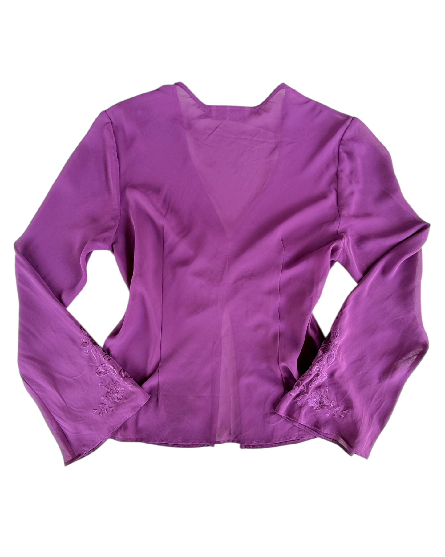 2000S BANDOLINO PURPLE RUCHED BLOUSE