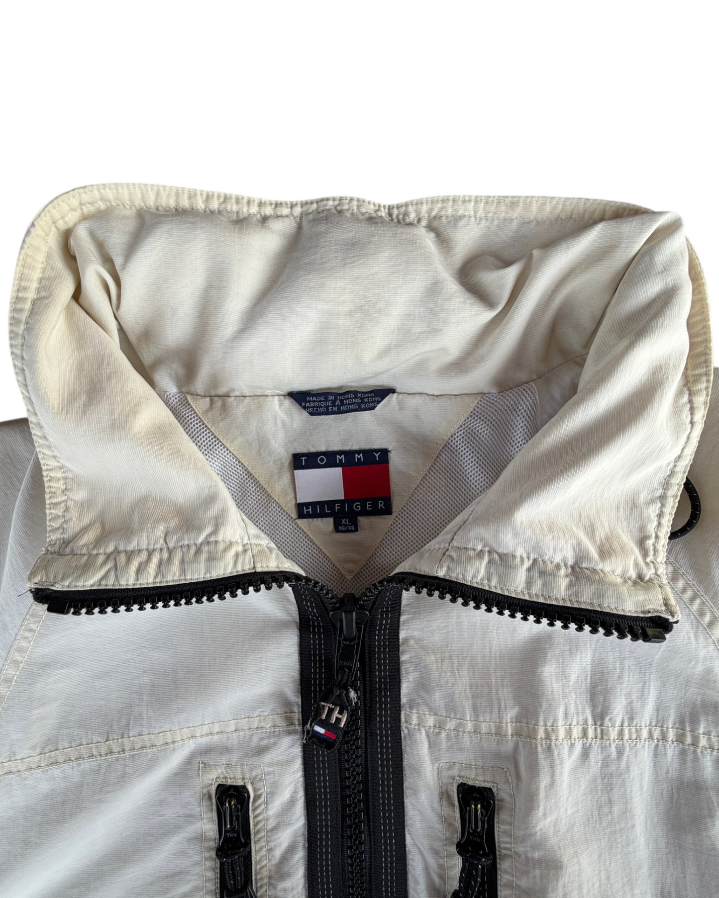 2000S TOMMY HILFIGER WHITE HOODED JACKET