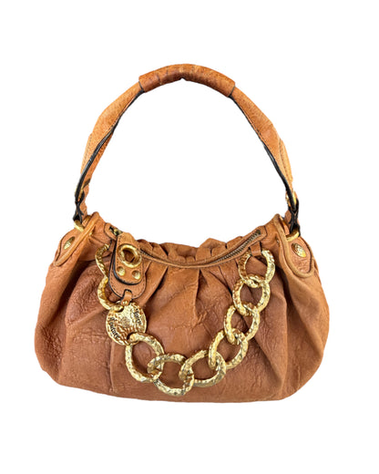 2000S JUICY COUTURE TAN LEATHER HOBO BAG